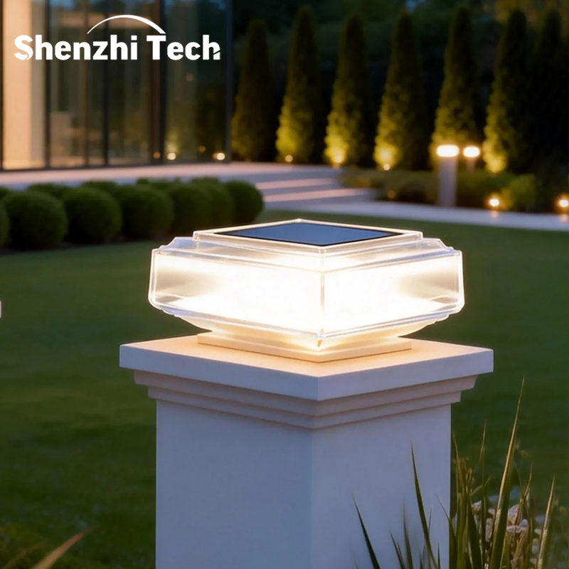 Outdoor Power Post - Luzes Solares Modernas Transparentes para Postes,
