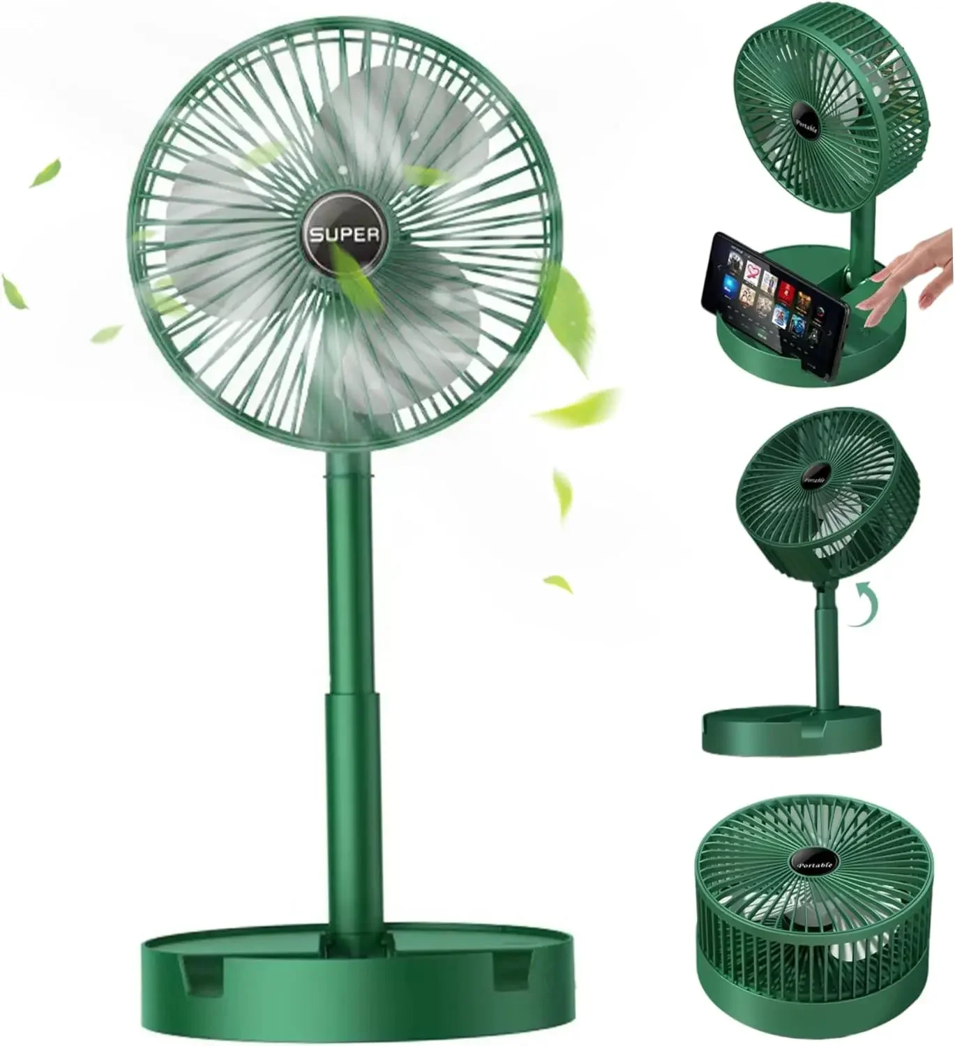 Outdoor Power Pedestal - Ventilador Elétrico USB Dobrável, Ventilador Portátil