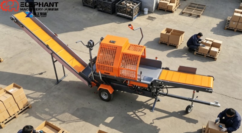 Log Splitter Electric - Processador de Lenha Agrícola Montado em