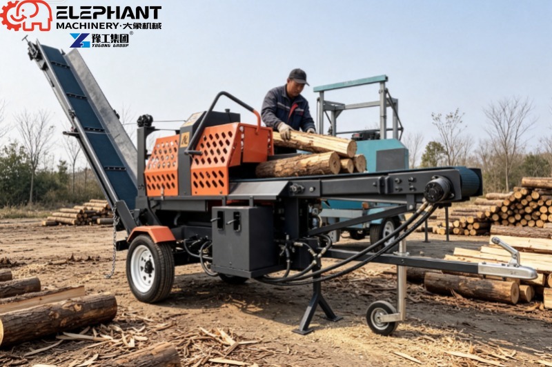 Log Splitter Electric - Rachador de lenha hidráulico portátil de