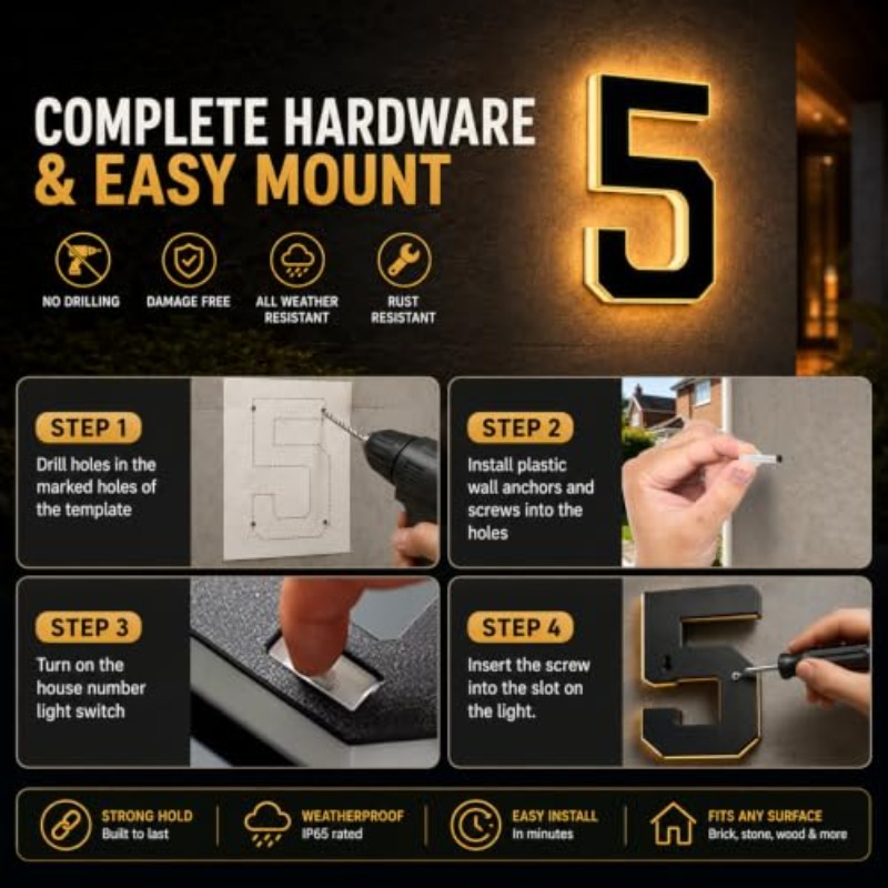 Luz de Número de Casa LED Sola - Outdoor Power House avaliação e preço