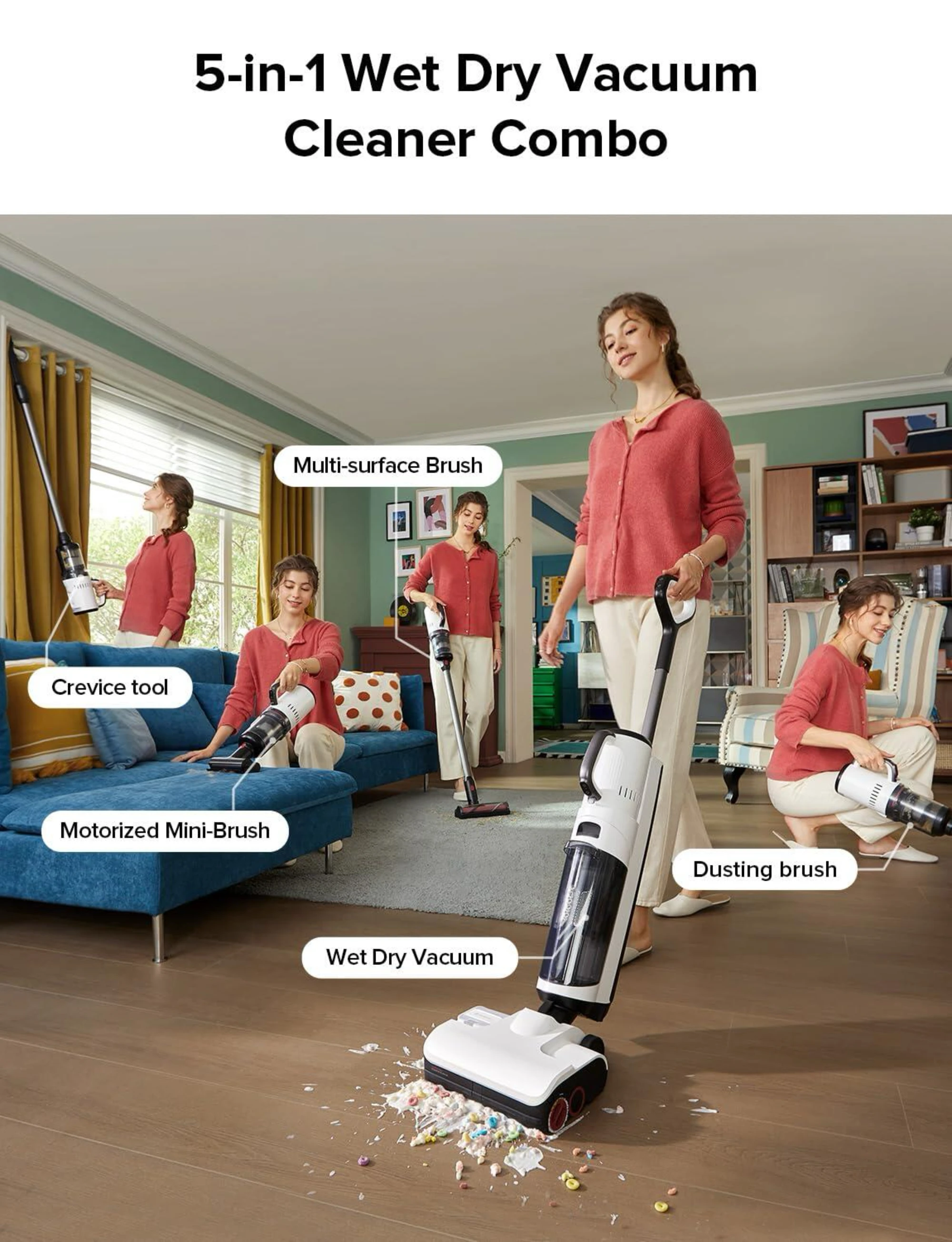 5-em-1 poderoso 17000Pa um pas - Outdoor Power Mop avaliação e preço